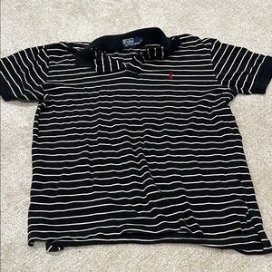 Striped Black and White Polo